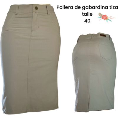 Pollera Gabardina tiza