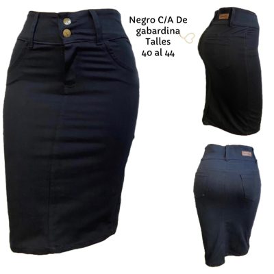 Pollera Negro C/A  de gabardina