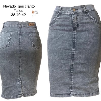 Pollera Nevado gris clarito