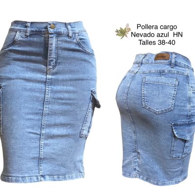 Pollera cargo nevado azul