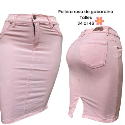Pollera rosa de gabardina