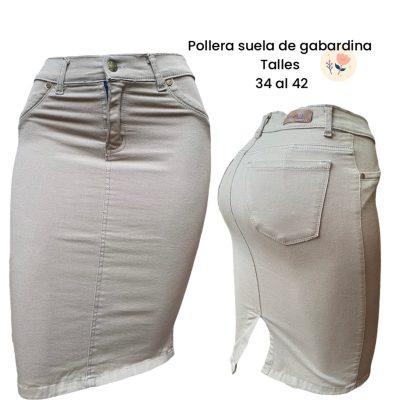 Pollera suela de gabardina