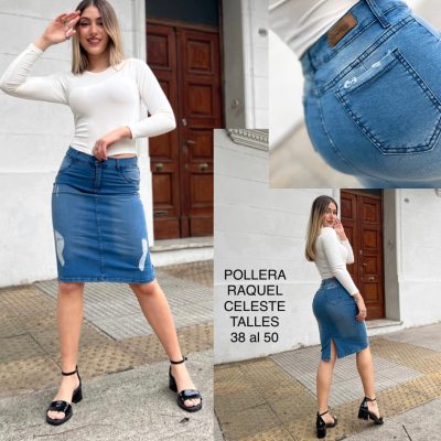 Pollera Raquel celeste